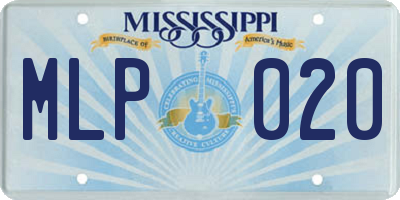 MS license plate MLP020
