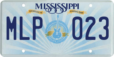 MS license plate MLP023