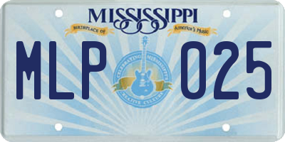 MS license plate MLP025