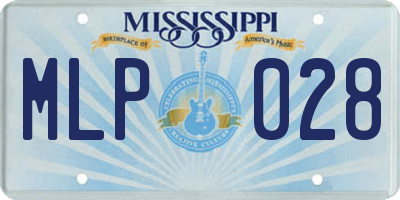 MS license plate MLP028