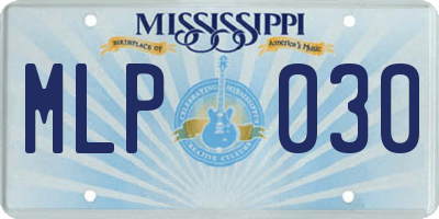MS license plate MLP030
