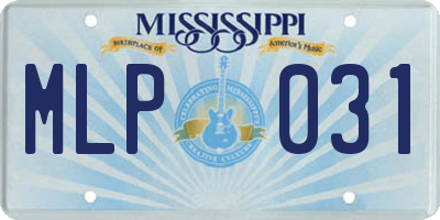 MS license plate MLP031
