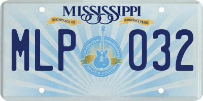 MS license plate MLP032