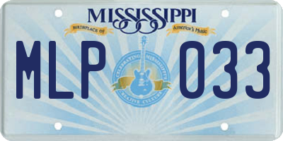 MS license plate MLP033