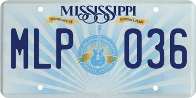 MS license plate MLP036
