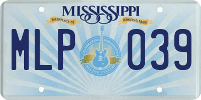MS license plate MLP039