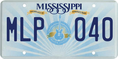 MS license plate MLP040