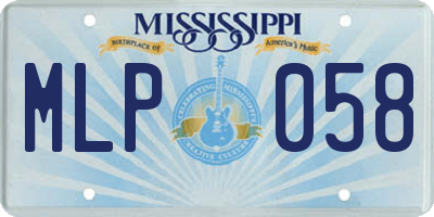 MS license plate MLP058