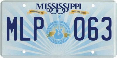 MS license plate MLP063