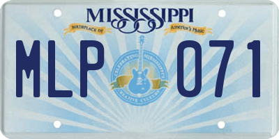 MS license plate MLP071