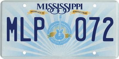 MS license plate MLP072