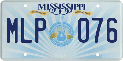 MS license plate MLP076