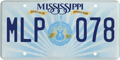 MS license plate MLP078