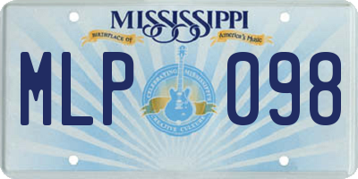 MS license plate MLP098