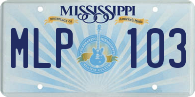 MS license plate MLP103