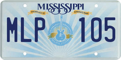 MS license plate MLP105
