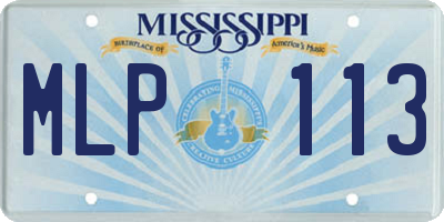 MS license plate MLP113