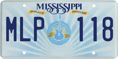 MS license plate MLP118