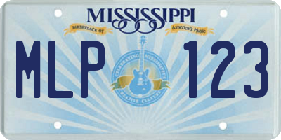MS license plate MLP123