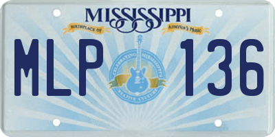 MS license plate MLP136