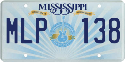 MS license plate MLP138