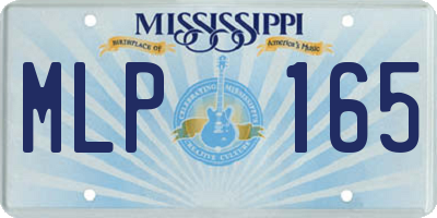 MS license plate MLP165