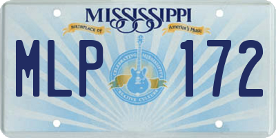 MS license plate MLP172