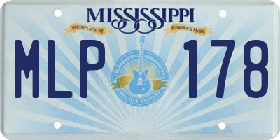MS license plate MLP178
