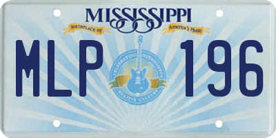 MS license plate MLP196