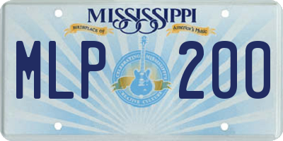 MS license plate MLP200