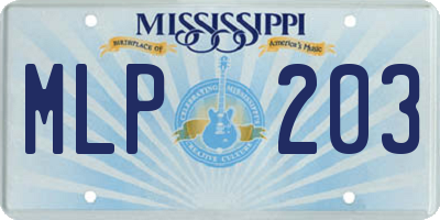 MS license plate MLP203
