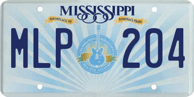 MS license plate MLP204