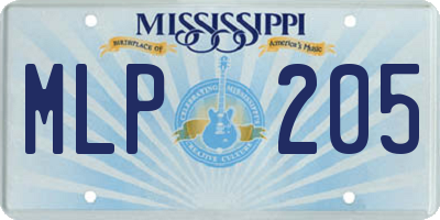 MS license plate MLP205
