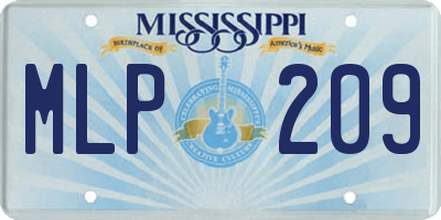 MS license plate MLP209