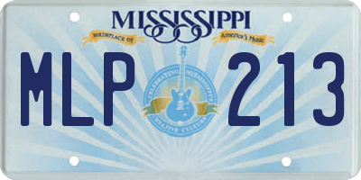 MS license plate MLP213