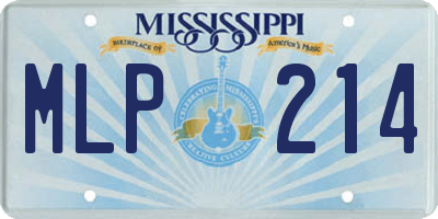 MS license plate MLP214