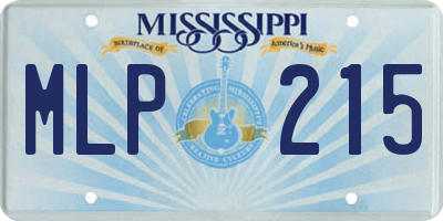 MS license plate MLP215