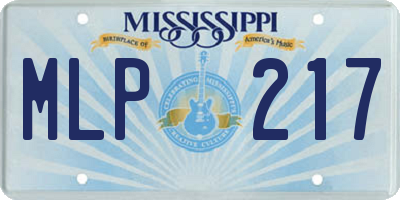 MS license plate MLP217