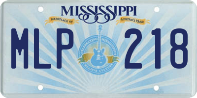 MS license plate MLP218