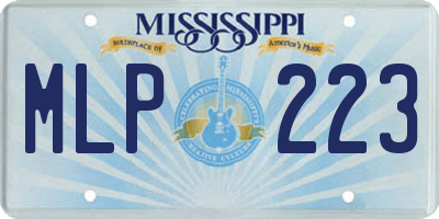 MS license plate MLP223