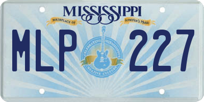 MS license plate MLP227