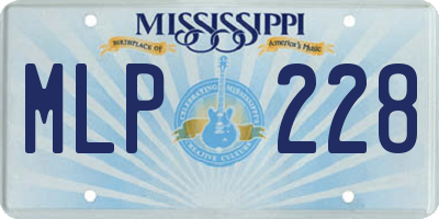 MS license plate MLP228
