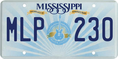 MS license plate MLP230