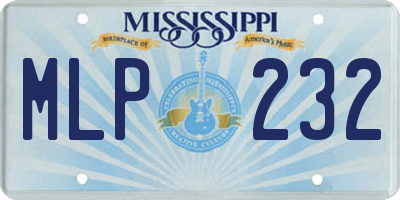 MS license plate MLP232
