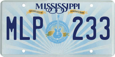 MS license plate MLP233