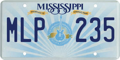 MS license plate MLP235