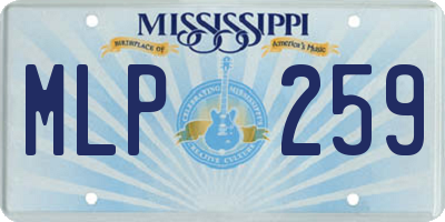 MS license plate MLP259