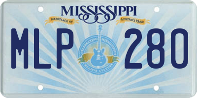 MS license plate MLP280