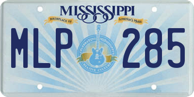 MS license plate MLP285