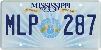 MS license plate MLP287